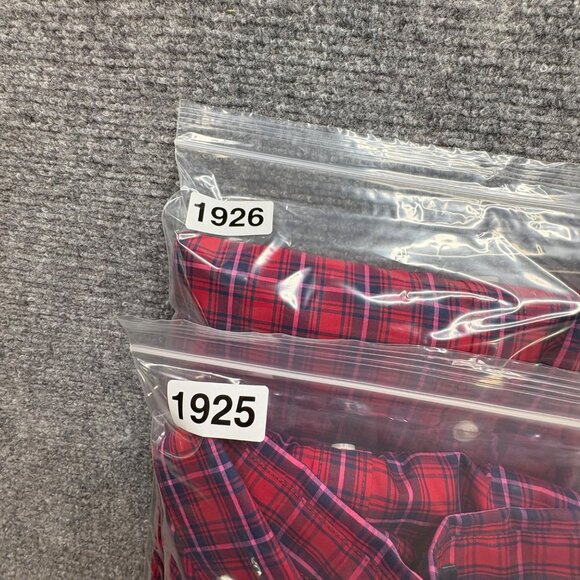 Lands End Shirt Womens 26W Red Blue Plaid No Iron Supima Cotton Button-Down - Picture 13 of 13